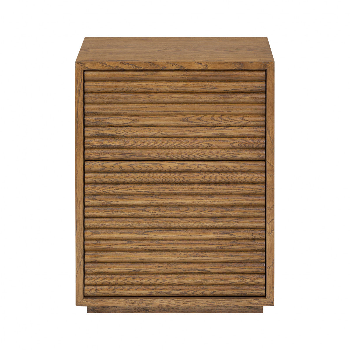 Charlton Walnut Bedside | 2 Drawers & Ribbed Panels