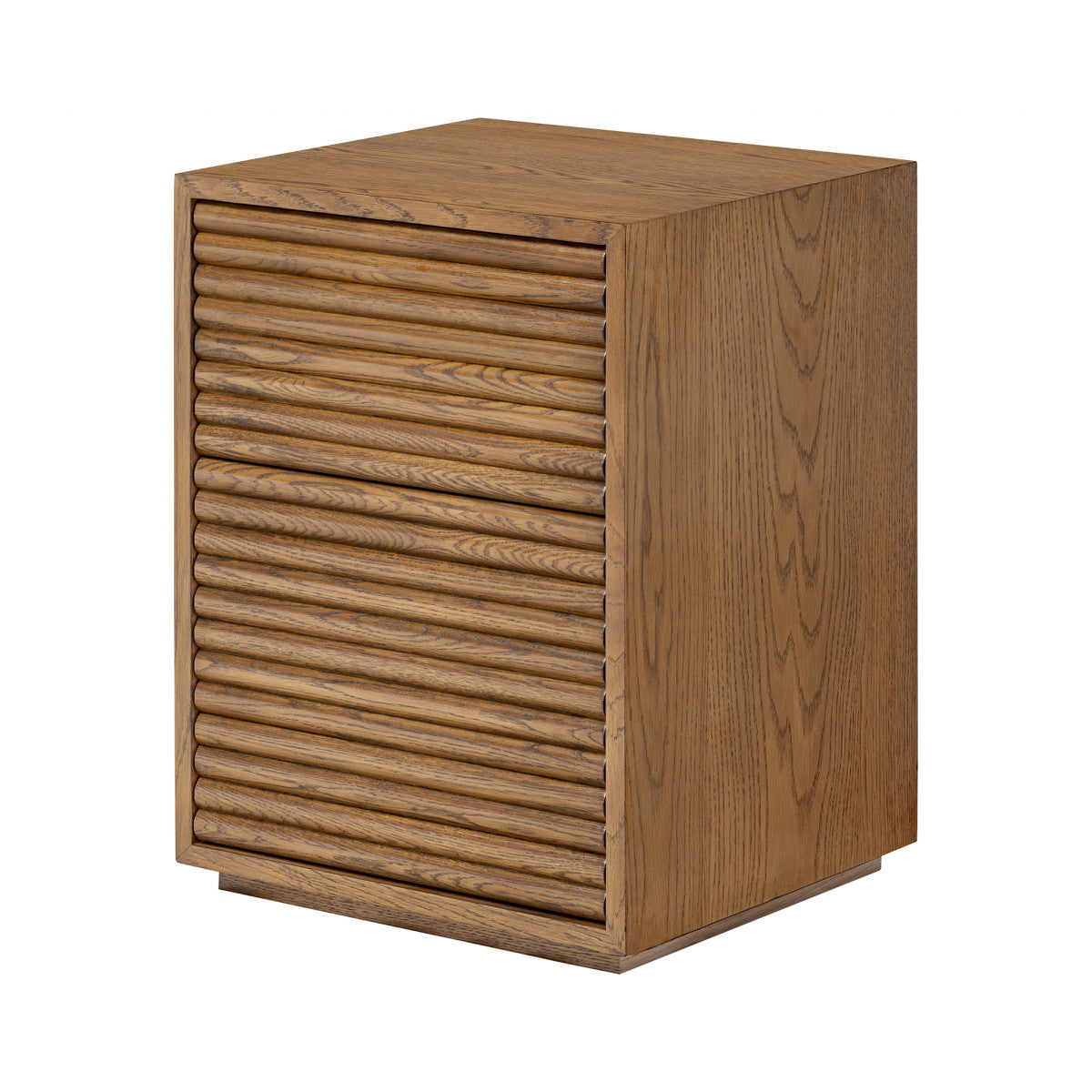 Charlton Walnut Bedside | 2 Drawers & Ribbed Panels