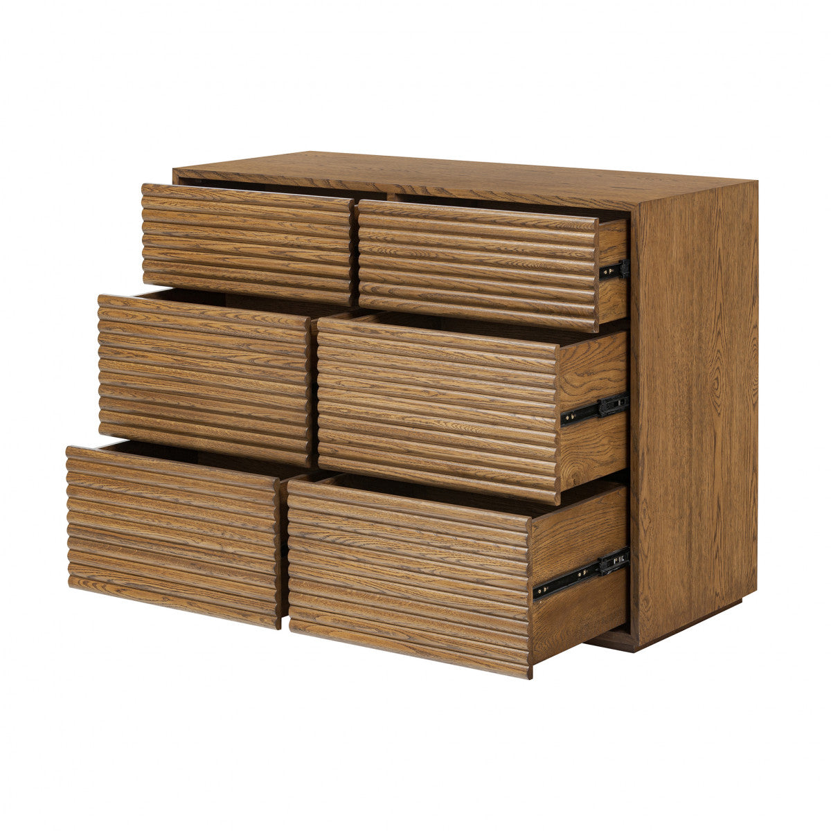 Charlton Ribbed Walnut Chest of Drawers | Stylish & Practical Storage