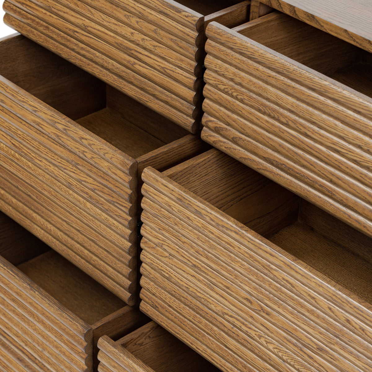 Charlton Ribbed Walnut Chest of Drawers - The Elegant Living