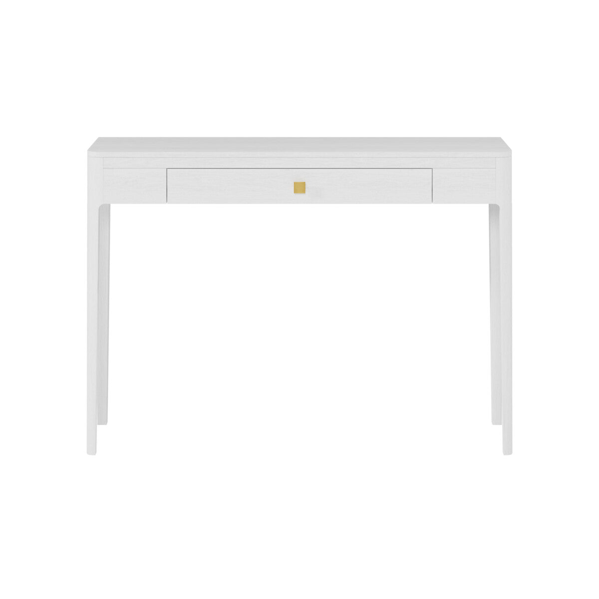 Abberley White Console Table | Solid Oak & Gold Handle