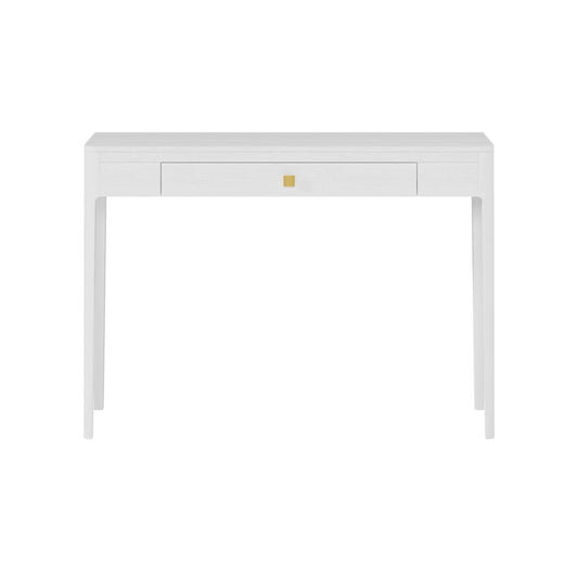 Abberley White Console Table | Solid Oak & Gold Handle