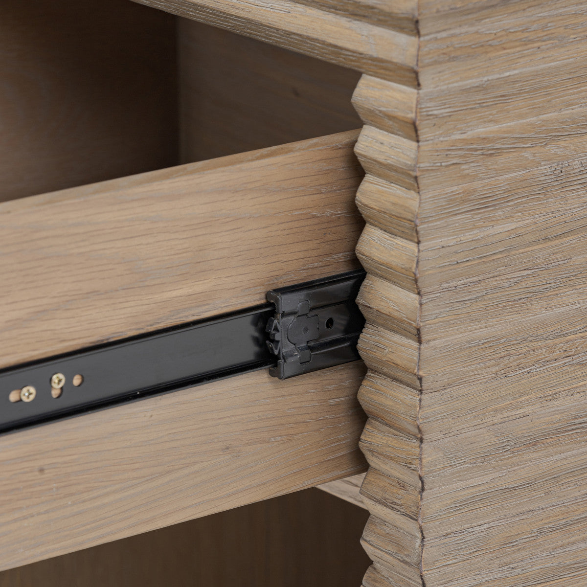 Wickham Ribbed Oak Bedside | 1 Drawer - The Elegant Living