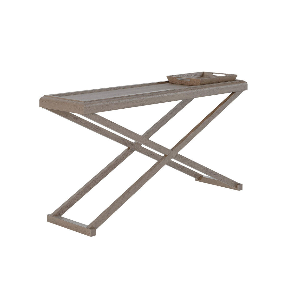 Bentley Console Table | Grey Aged Oak with Removable Tray