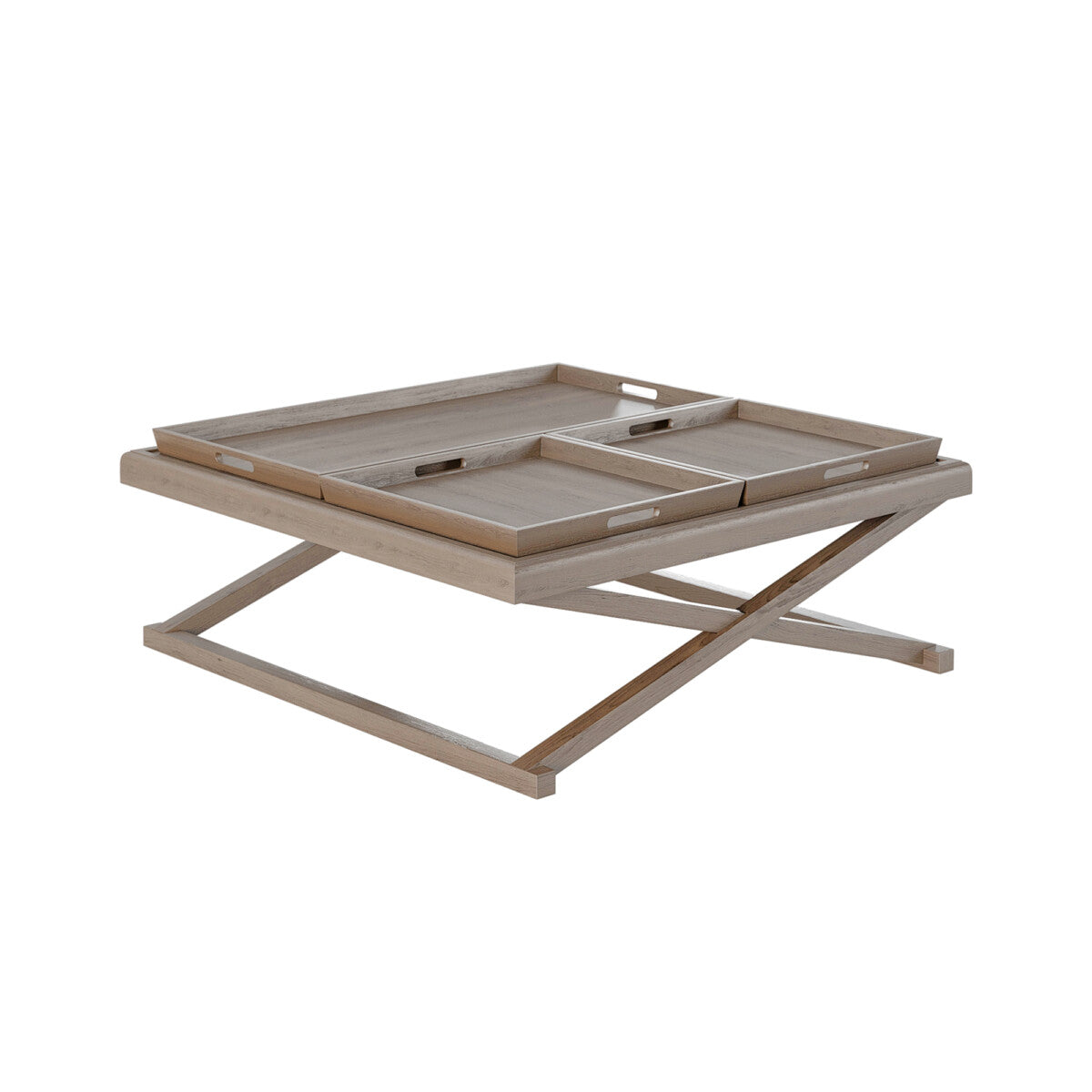 Bentley Coffee Table | Grey Aged Oak with Removable Trays