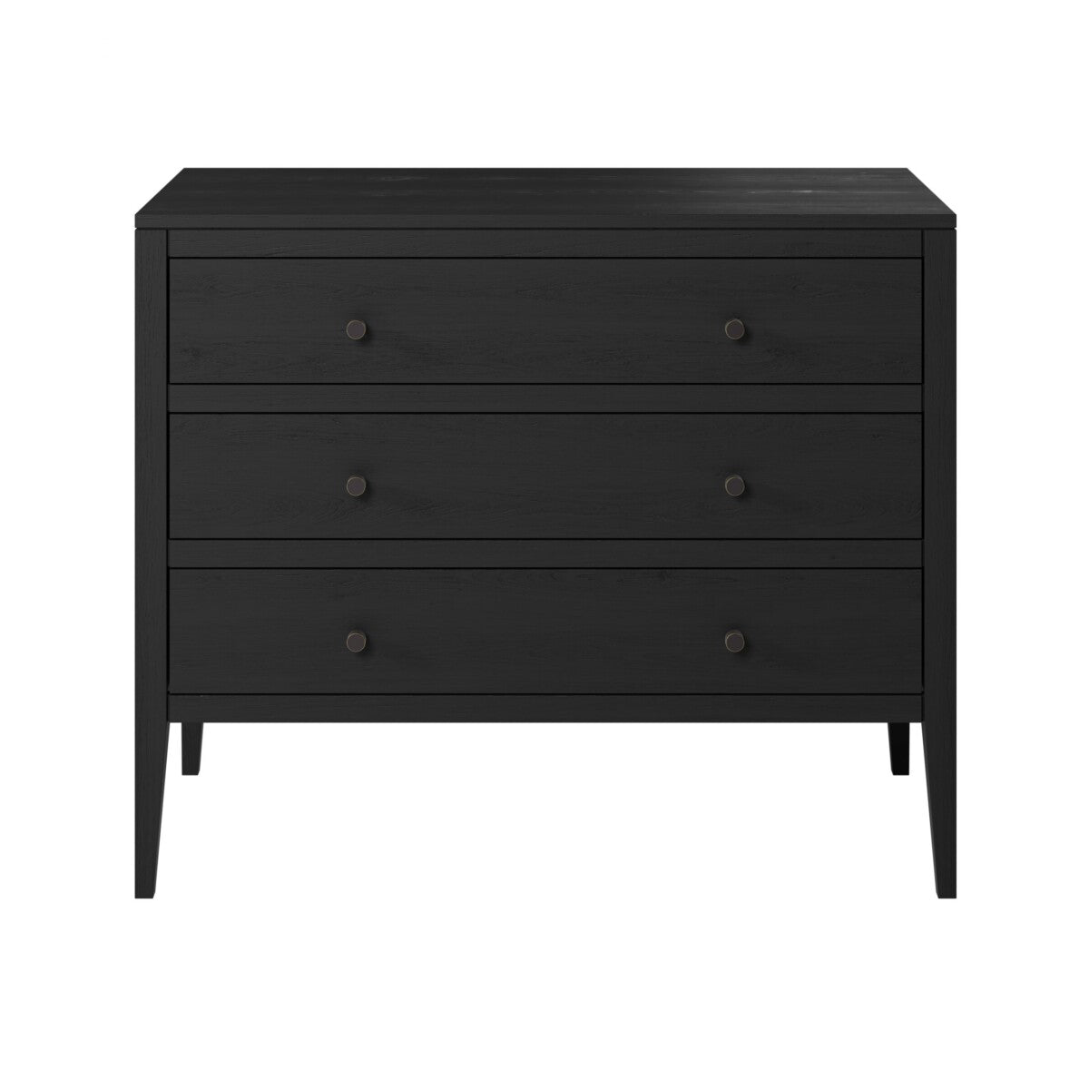 Radford Black Chest of Drawers | 3 Drawers, Solid Oak