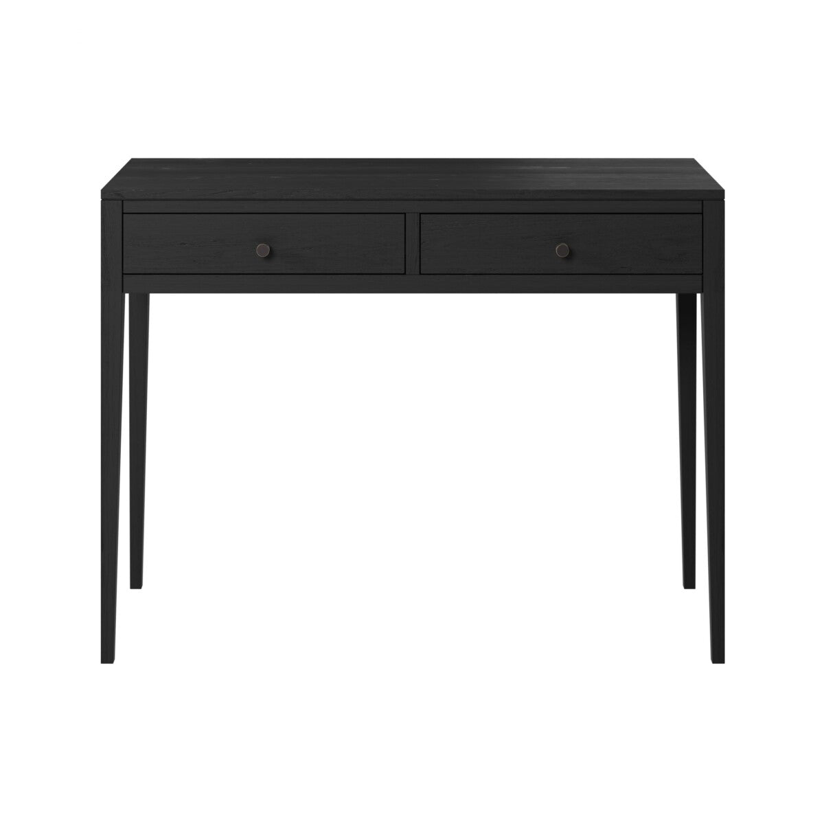 Radford Black Console Table | Solid Oak, Tapered Legs & Drawers