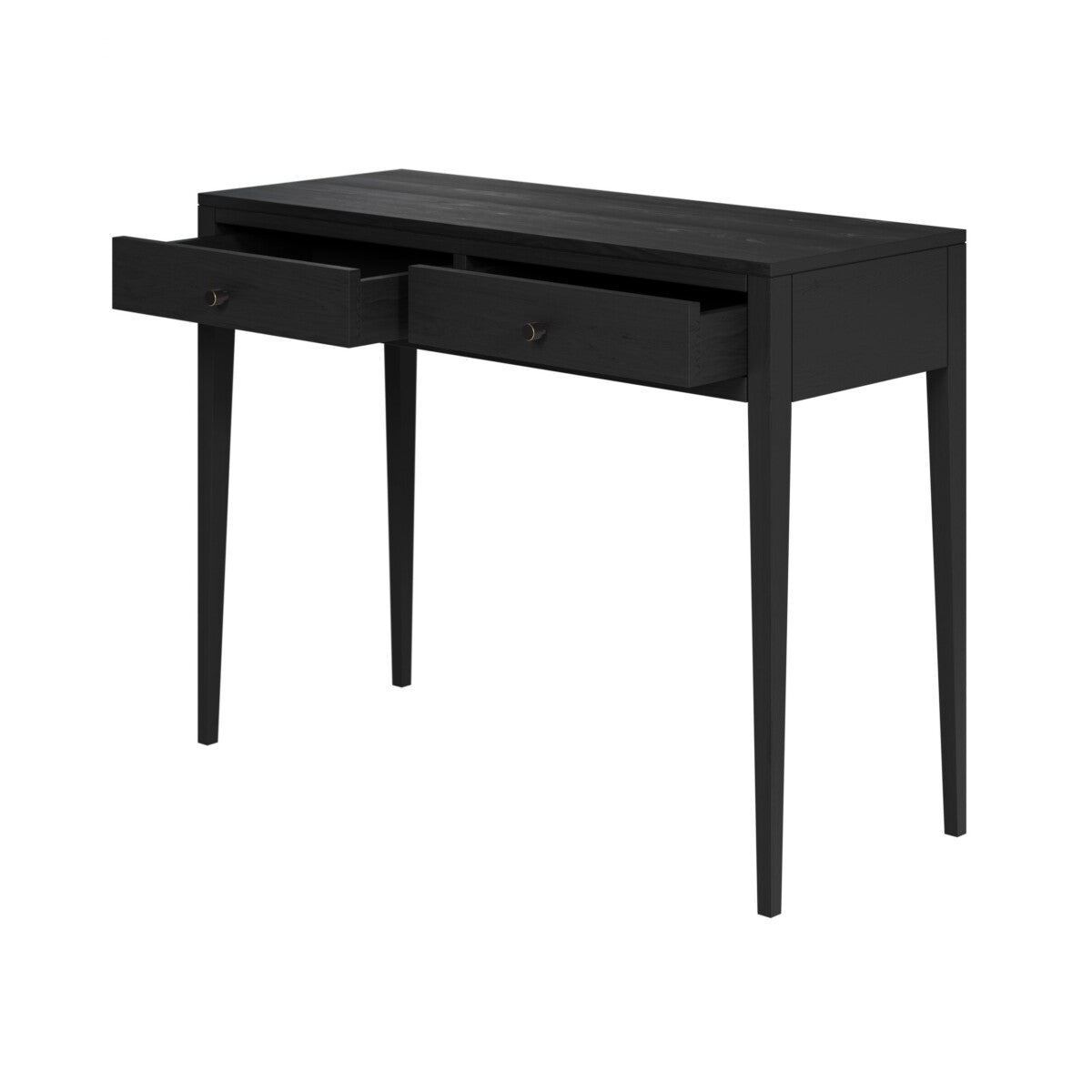 Radford Black Console Table | Solid Oak, Tapered Legs & Drawers