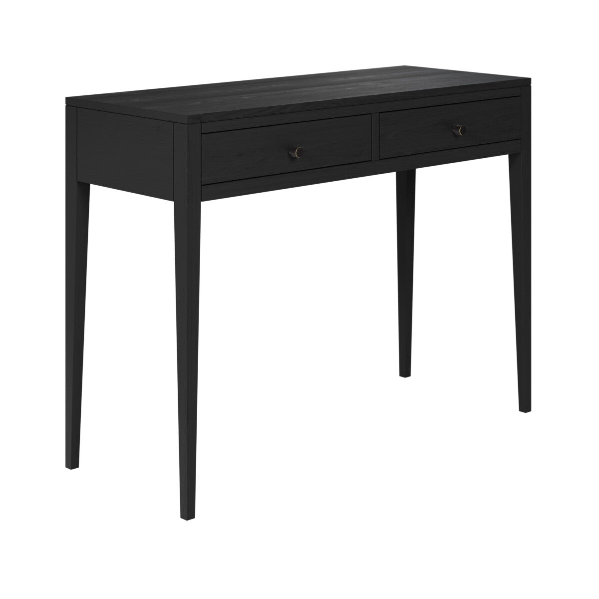 Radford Black Console Table | Solid Oak, Tapered Legs & Drawers