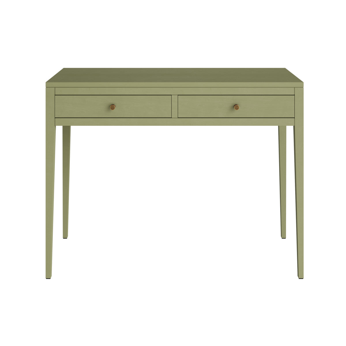 Radford Lichen Green Console Table – Solid Oak, Two Drawers
