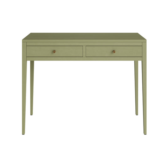 Radford Lichen Green Console Table – Solid Oak, Two Drawers