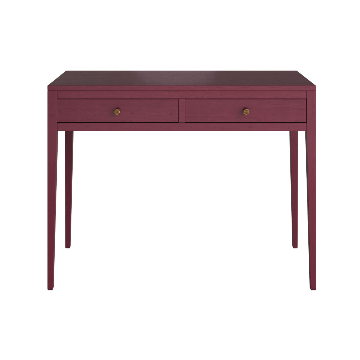 Radford Red Console Table – Solid Oak, Two Drawers, Round Handles