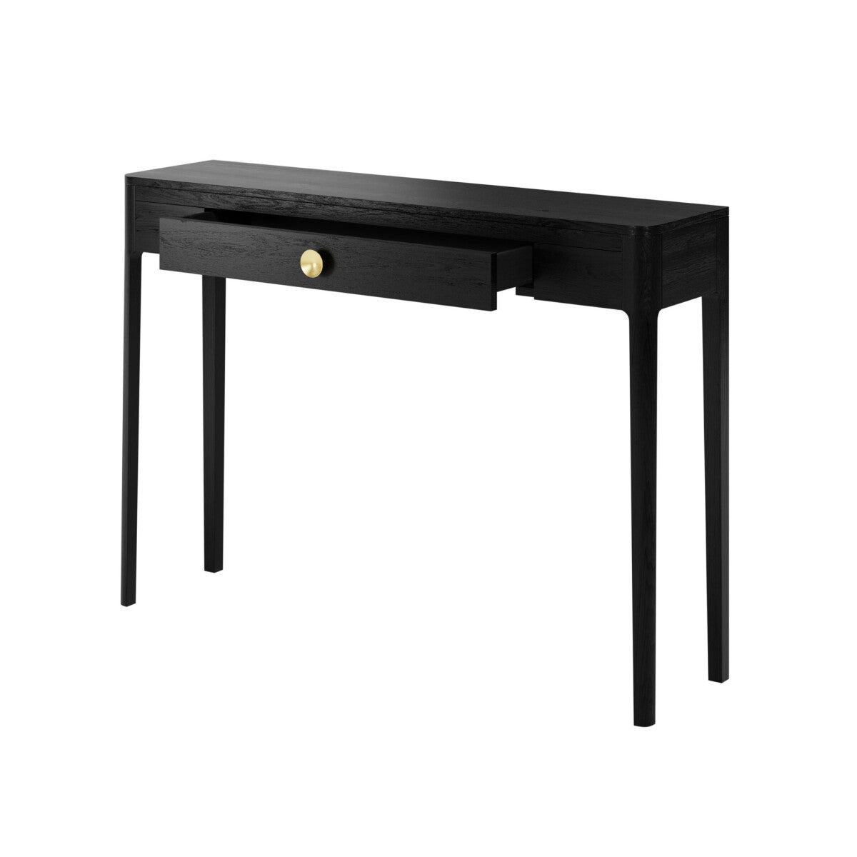 Abberley Black Console Table | Solid Oak & Brass Handle