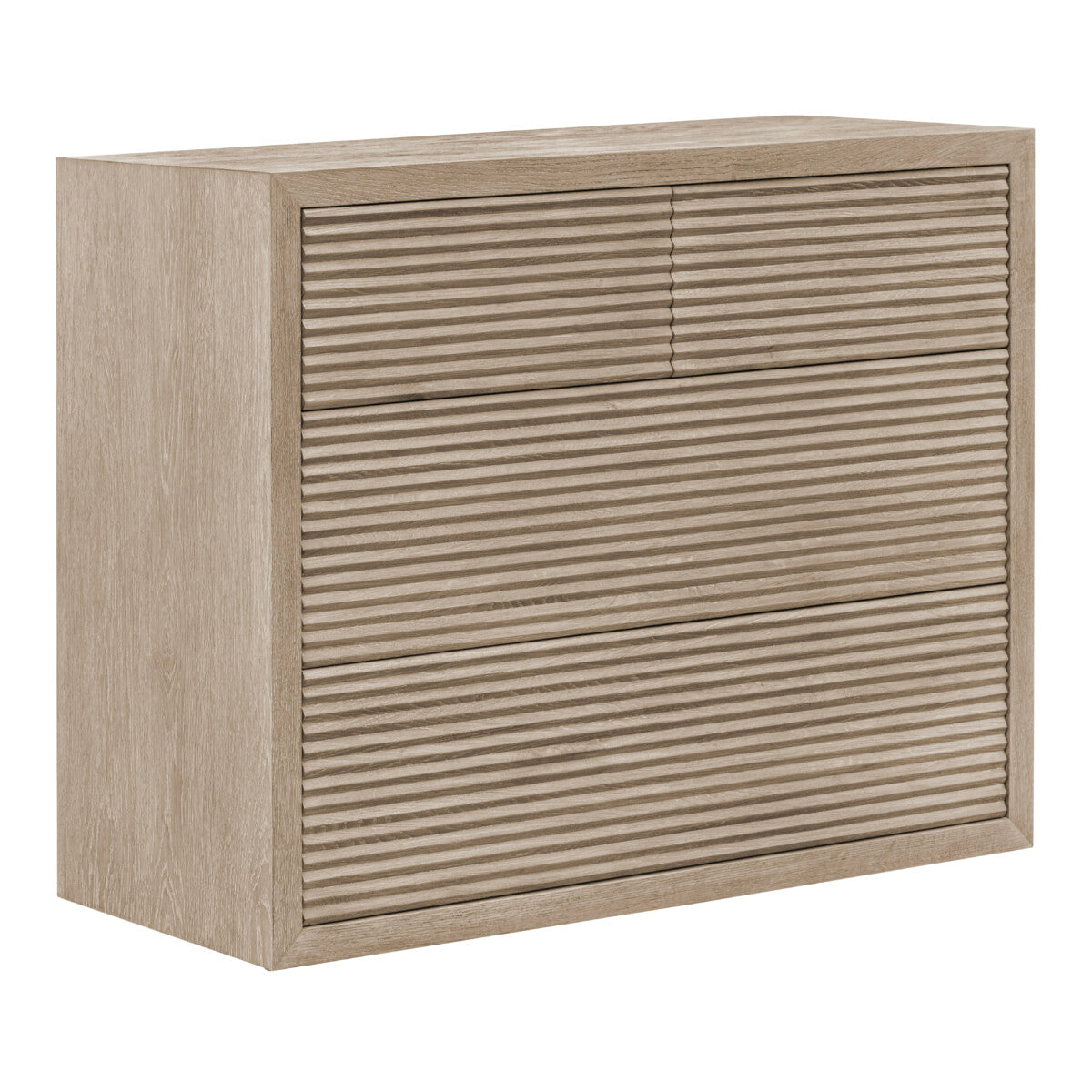 Wickham Ribbed Oak Chest of Drawers | 4 Soft-Close Push Drawers