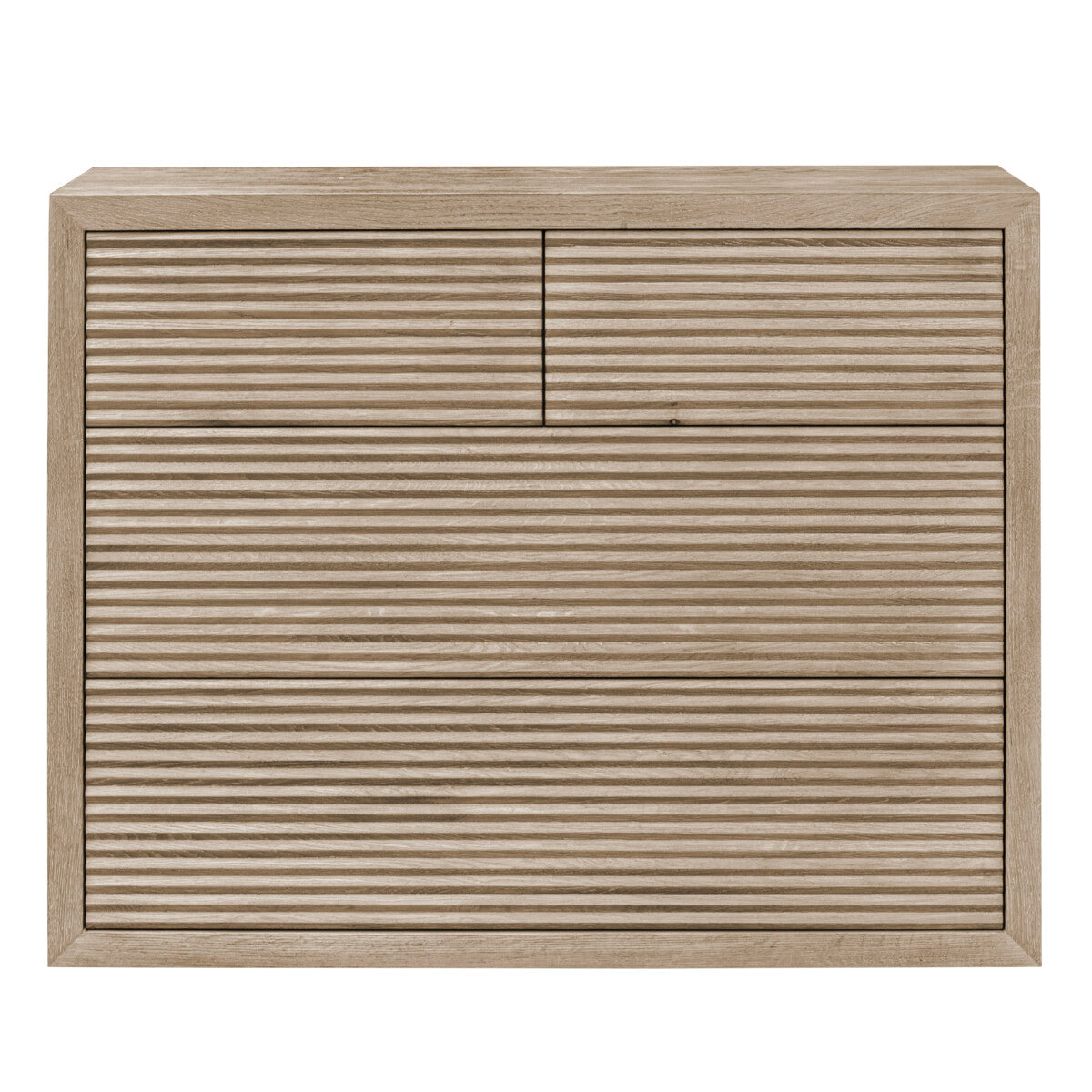 Wickham Ribbed Oak Chest of Drawers | 4 Soft-Close Push Drawers