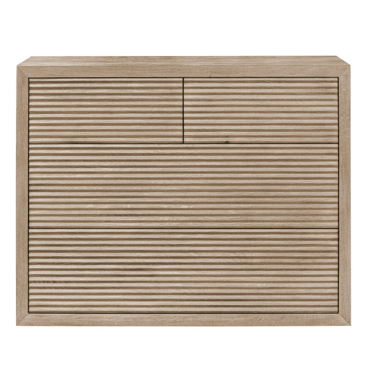 Wickham Ribbed Oak Chest of Drawers | 4 Soft-Close Push Drawers