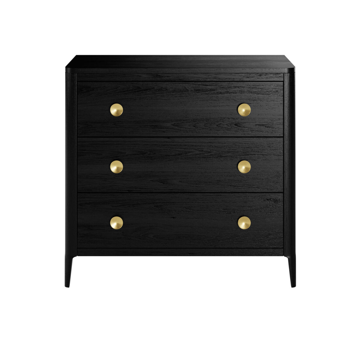 Abberley Black Chest of Drawers | 3 Drawers & Brass Handles