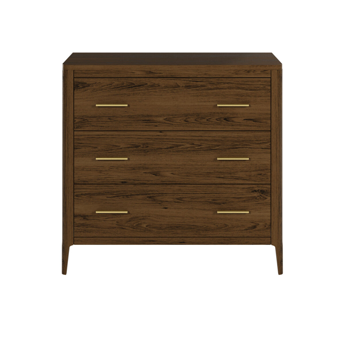 Abberley Brown Chest of Drawers | 3 Drawers & Bronze Handles