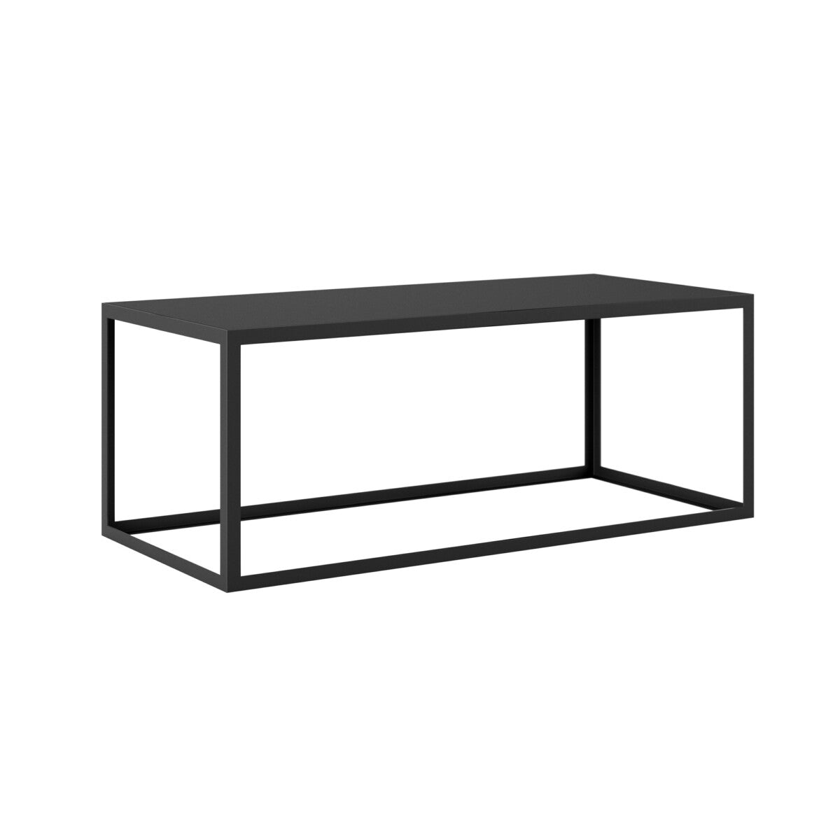 Grafton Coffee Table - Black Faux Concrete & Slate Metal Frame