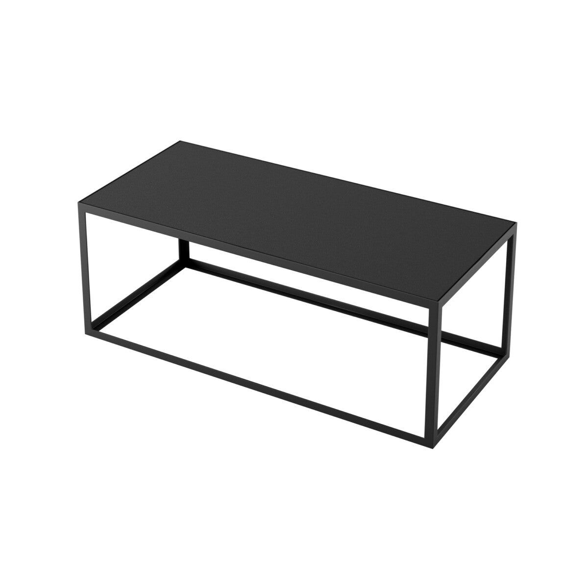Grafton Coffee Table - Black Faux Concrete & Slate Metal Frame