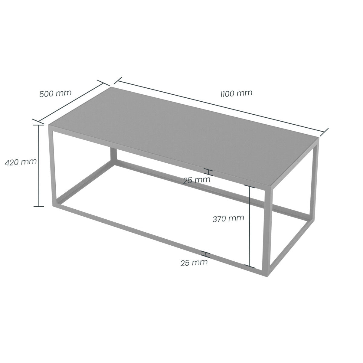 Grafton Coffee Table - Black Faux Concrete & Slate Metal Frame