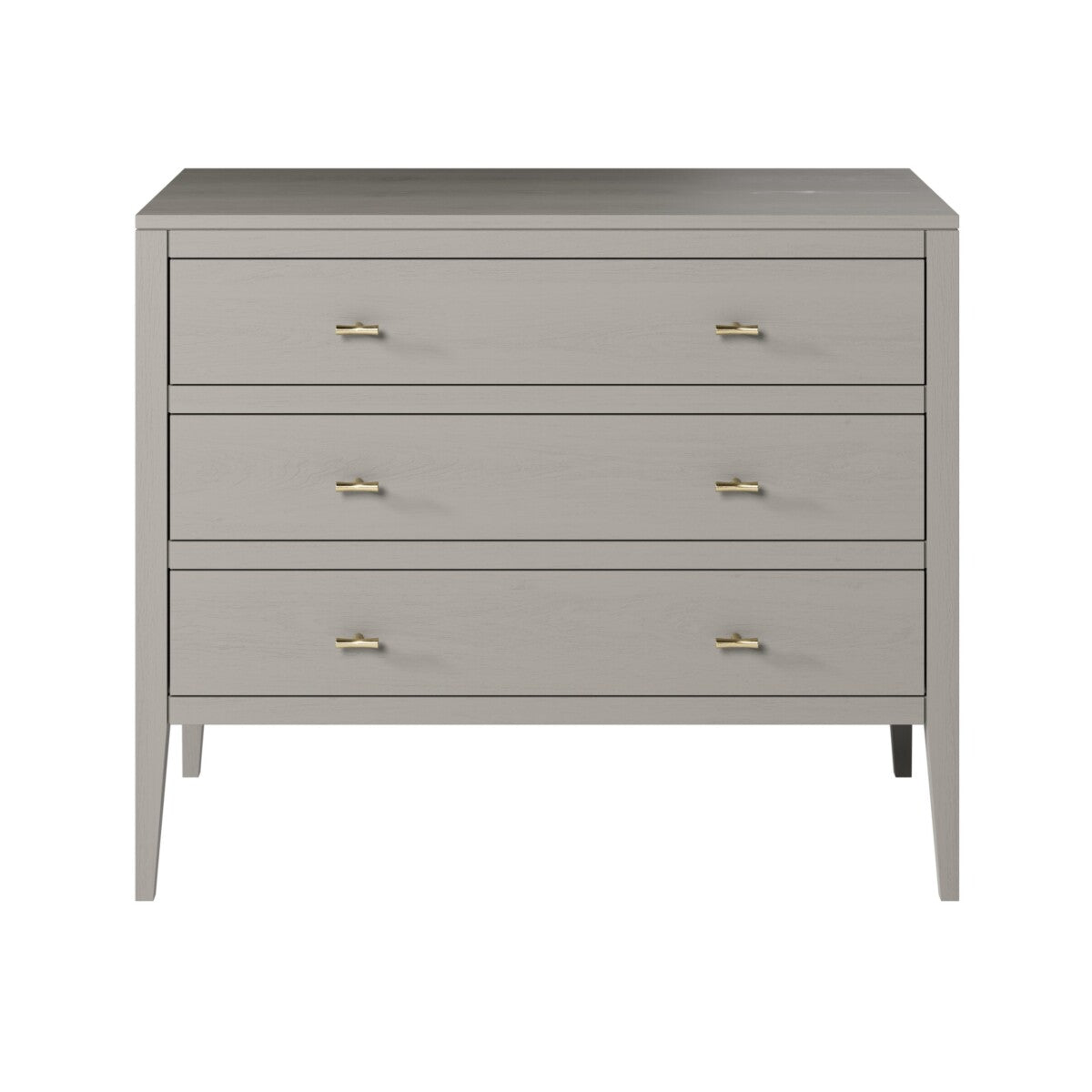Radford Grey Chest of Drawers | 3 Drawers, Brass-Style Handles