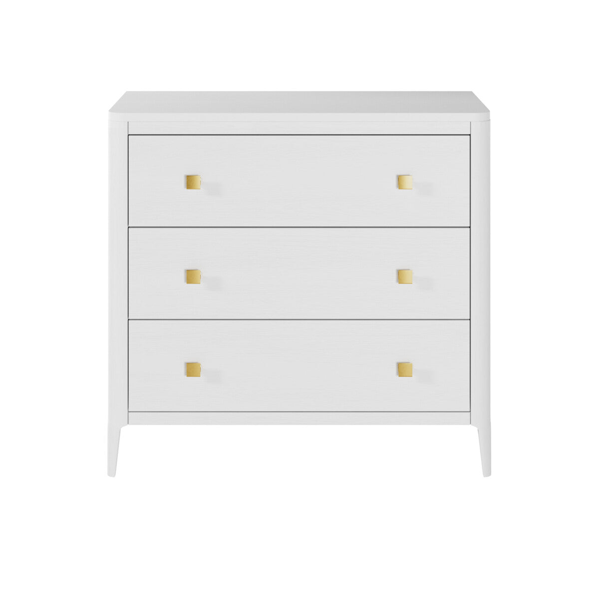 Abberley White Chest of Drawers | 3 Drawers & Gold Handles