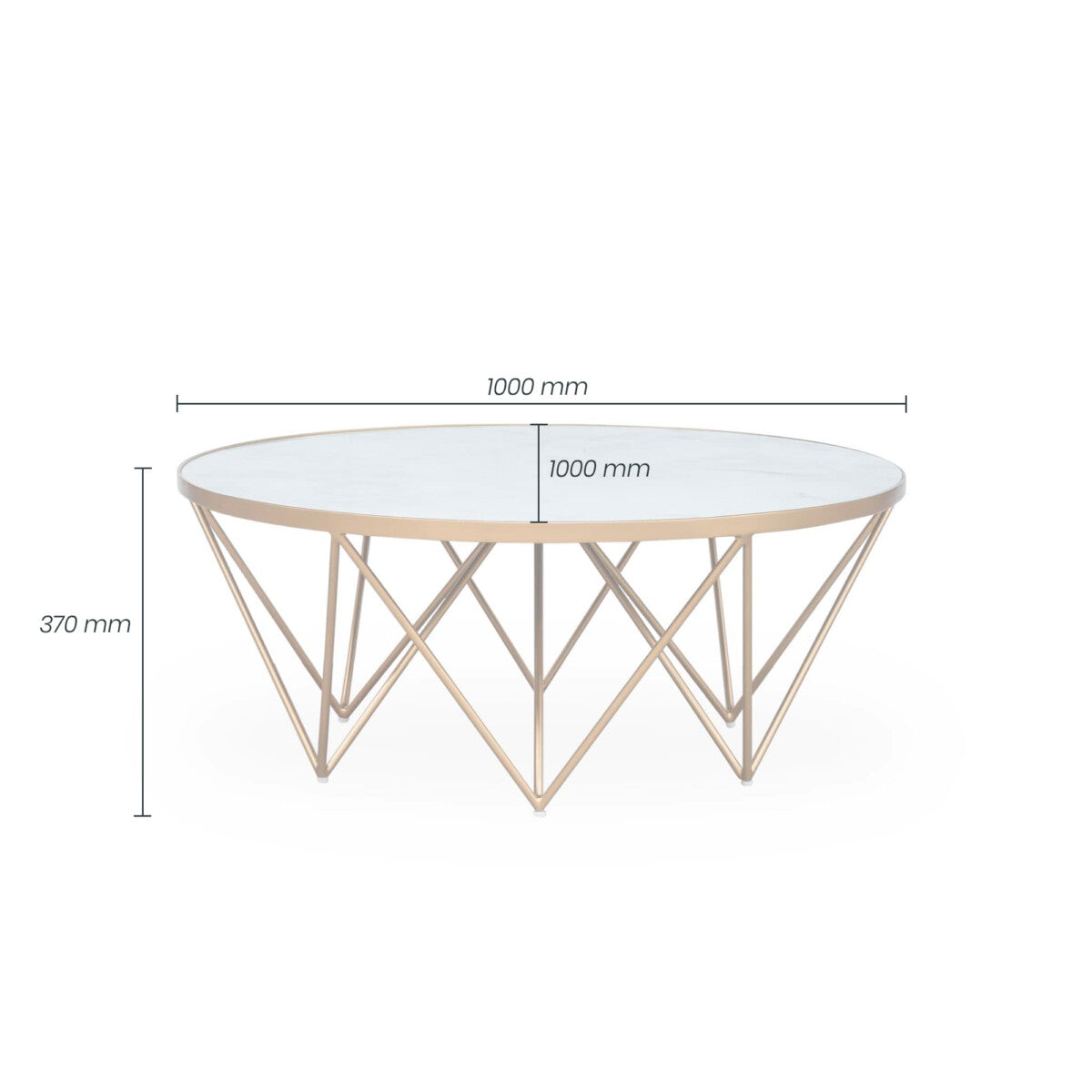 Crofton Round Coffee Table | White Marble Glass Top