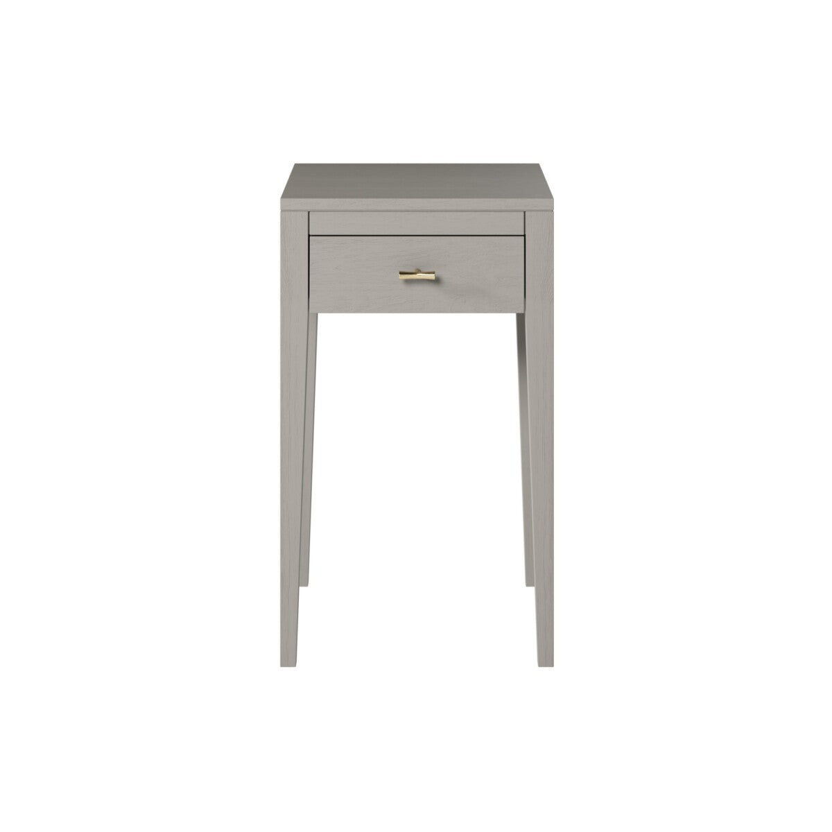 Radford Grey Bedside Table | 1 Drawer, Brass-Style Handle
