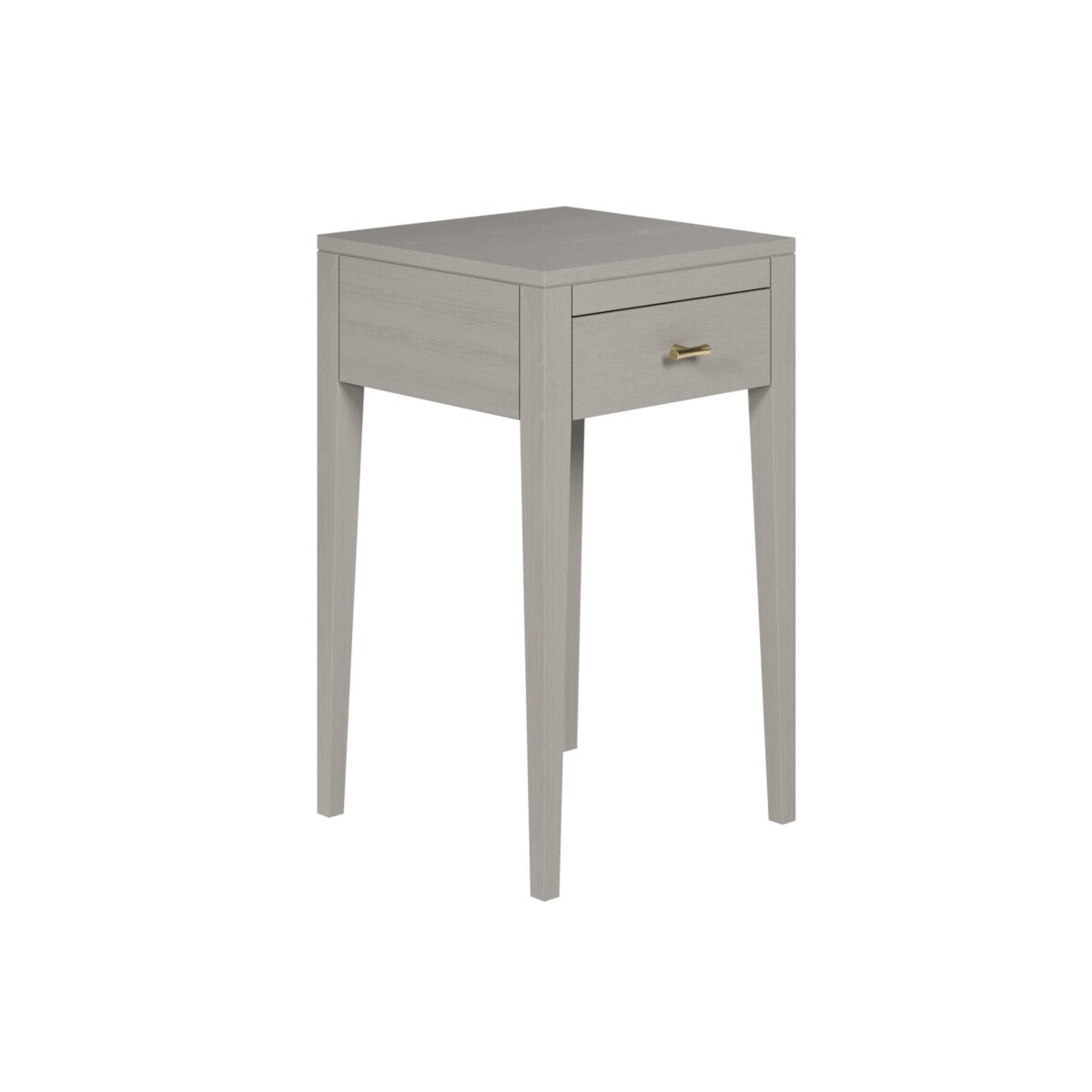 Radford Grey Bedside Table | 1 Drawer, Brass-Style Handle