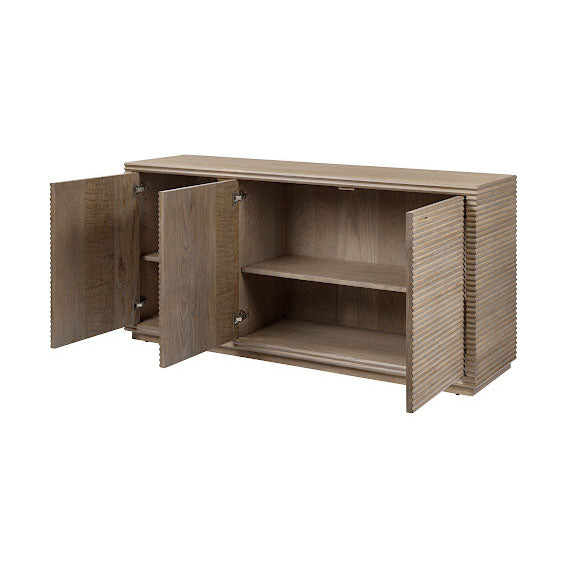 Wickham Ribbed Oak Sideboard | 3 Doors, Ample Storage