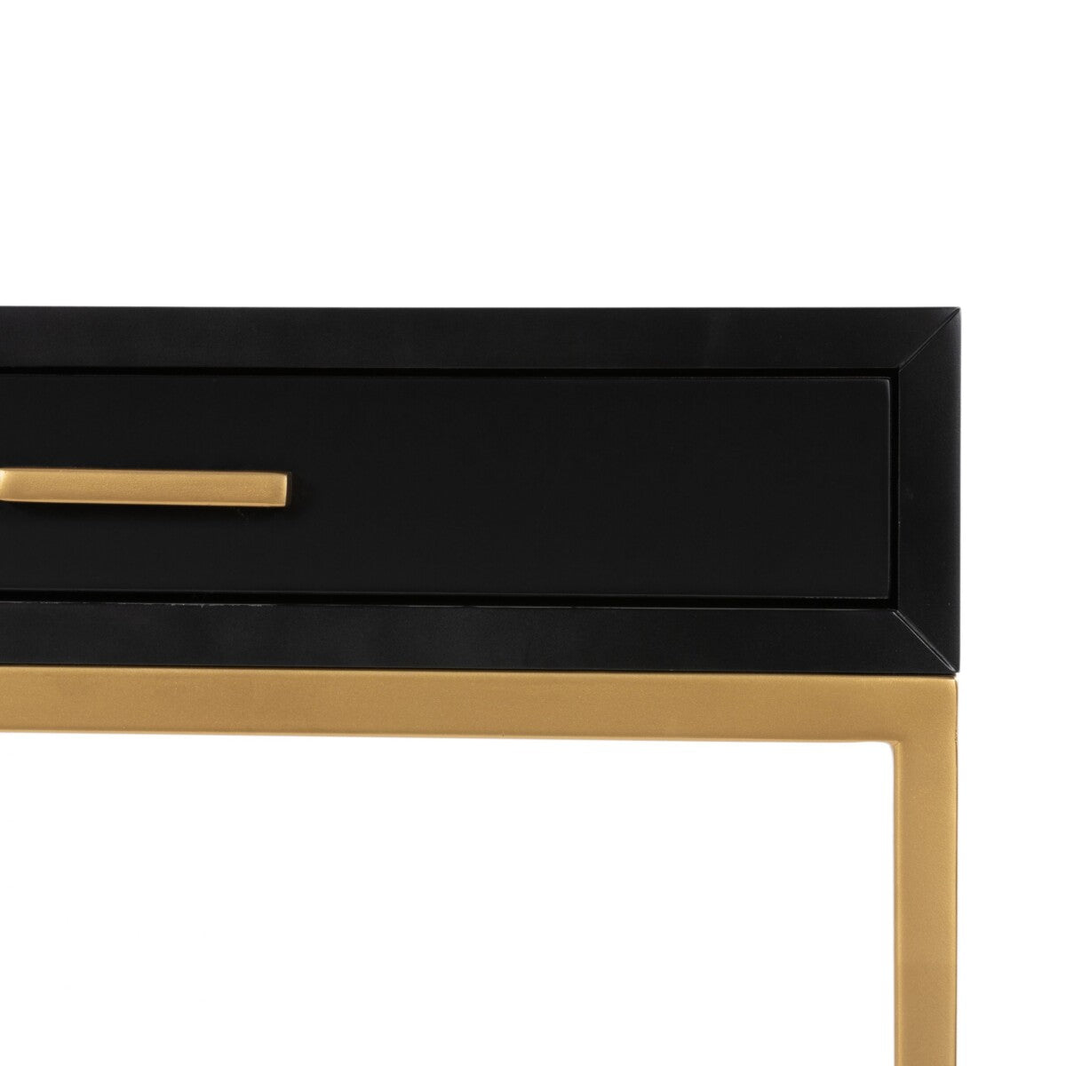 Berkeley Black Bedside Table | 1 Drawer & Gold Tapered Legs