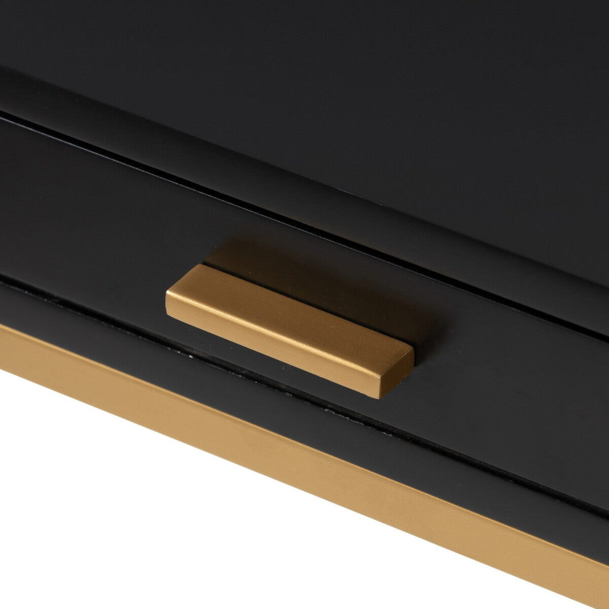 Berkeley Black Bedside Table | 1 Drawer & Gold Tapered Legs