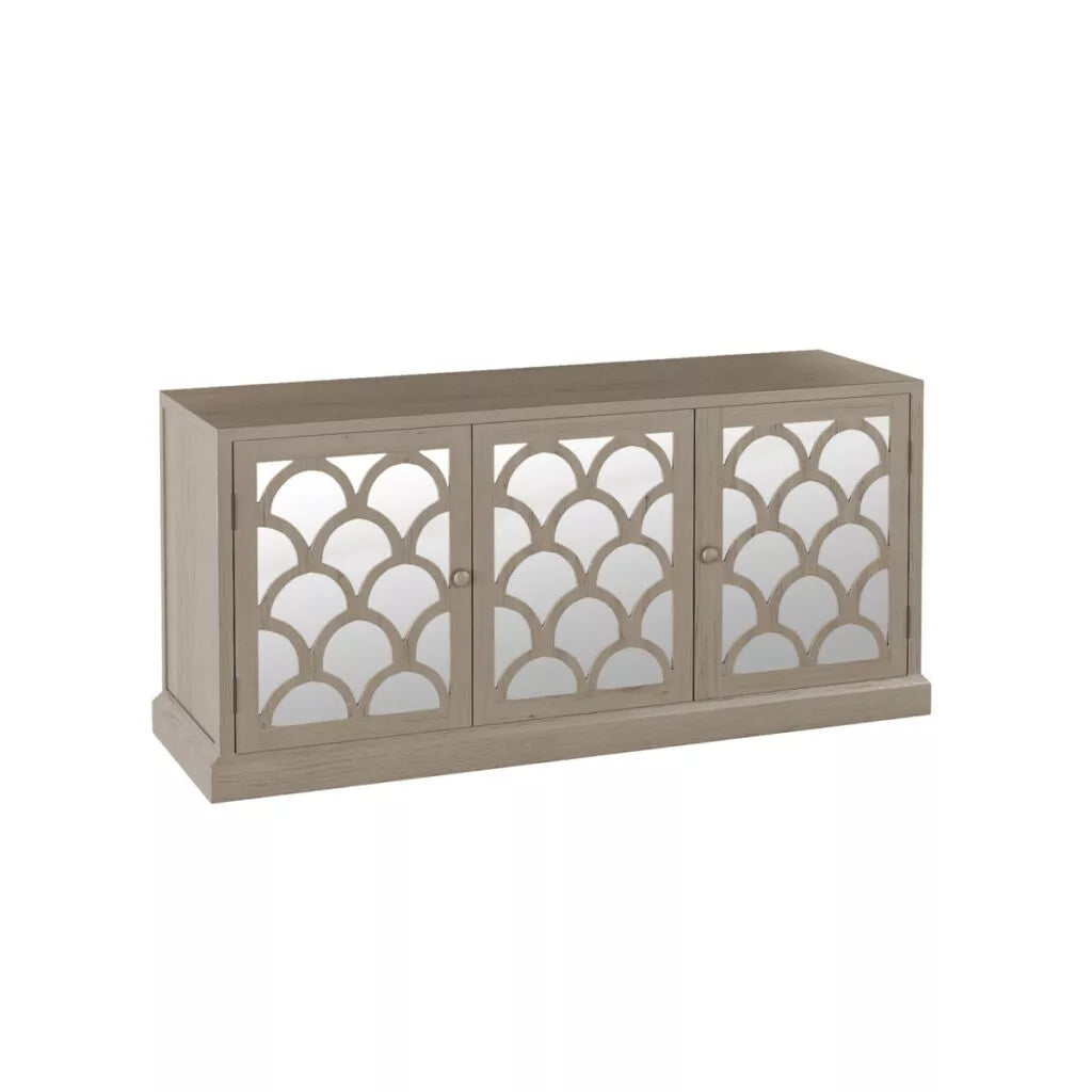 Bentley Sideboard | 3 Mirrored Doors & Grey Aged Oak Finish