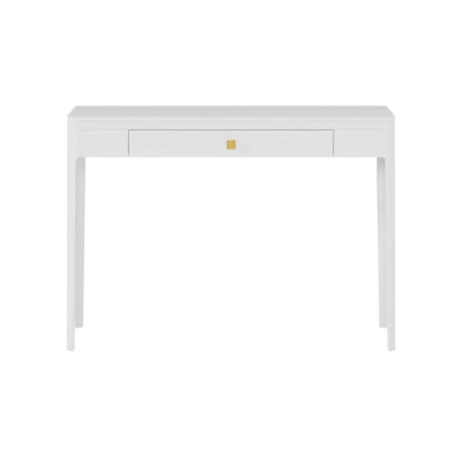 Abberley White Console Table | Solid Oak & Gold Handle
