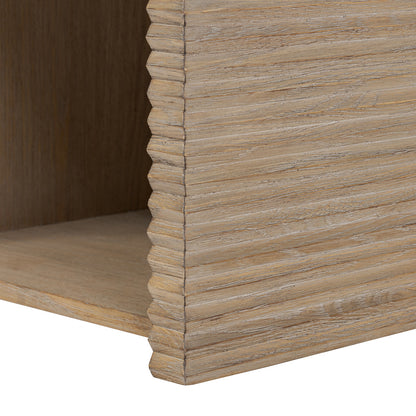 Wickham Ribbed Oak Bedside | 1 Drawer - The Elegant Living