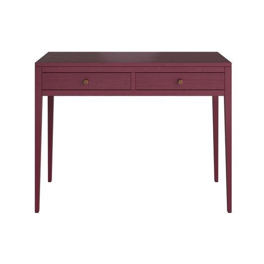 Radford Red Console Table – Solid Oak, Two Drawers, Round Handles