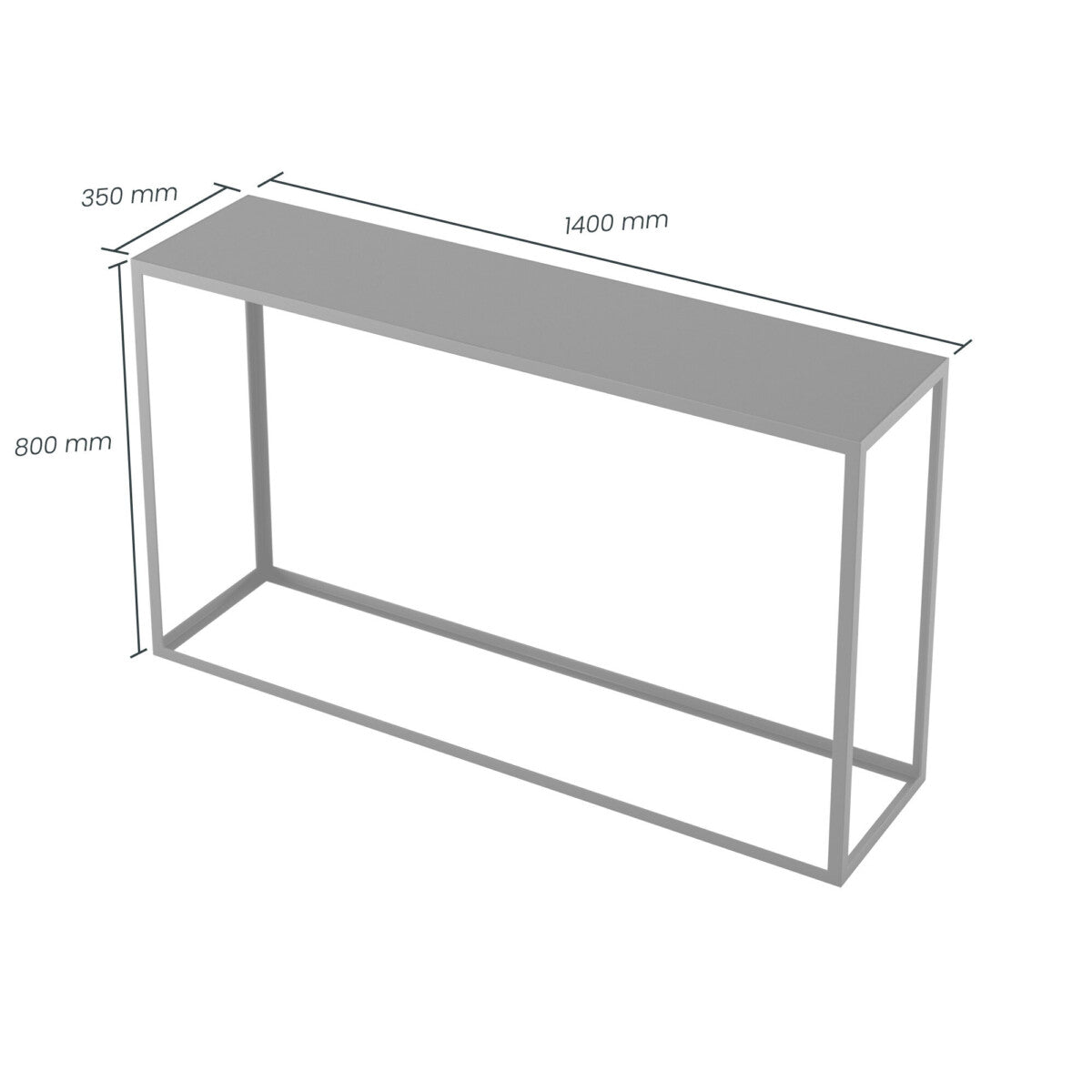 Grafton Console Table - Industrial Style with Faux Concrete Top