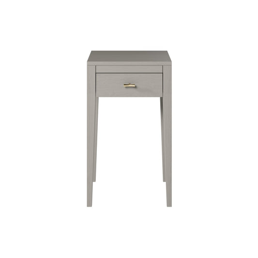 Radford Grey Bedside Table | 1 Drawer, Brass-Style Handle