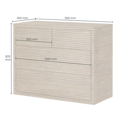 Wickham Ribbed Oak Chest of Drawers - The Elegant Living